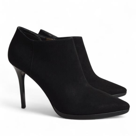 Jimmy Choo Ren 100 Pointed Toe Suede Ankle Boots Black Size 39 - Picture 1 of 11